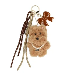 Manfield Dog bag charm met bruine korten^ Bag Charms