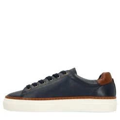 No Stress Donkerblauwe leren sneakers^Heren Sneakers