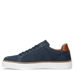 No Stress Donkerblauwe nubuck sneakers^Heren Sneakers