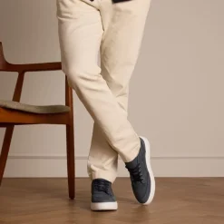 Manfield Donkerblauwe nubuck sneakers^Heren Sneakers