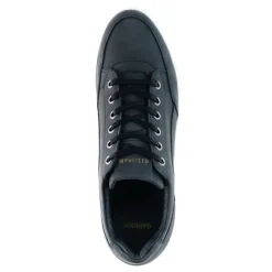 Manfield Donkerblauwe nubuck sneakers^Heren Sneakers