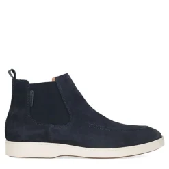 Manfield Donkerblauwe suède chelsea boots^Heren Boots