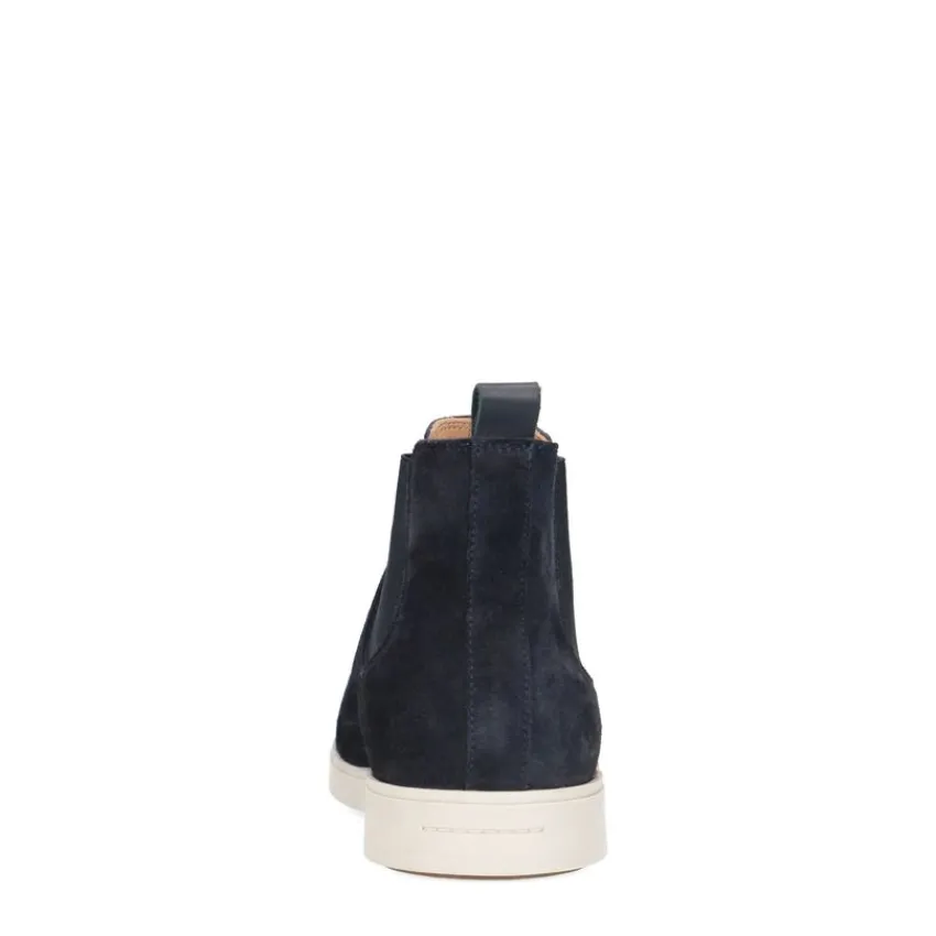 Manfield Donkerblauwe suède chelsea boots^Heren Boots