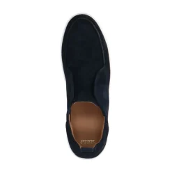 Manfield Donkerblauwe suède loafers^Heren Loafers