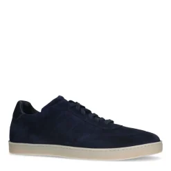 Manfield Donkerblauwe suède sneaker^Heren Sneakers