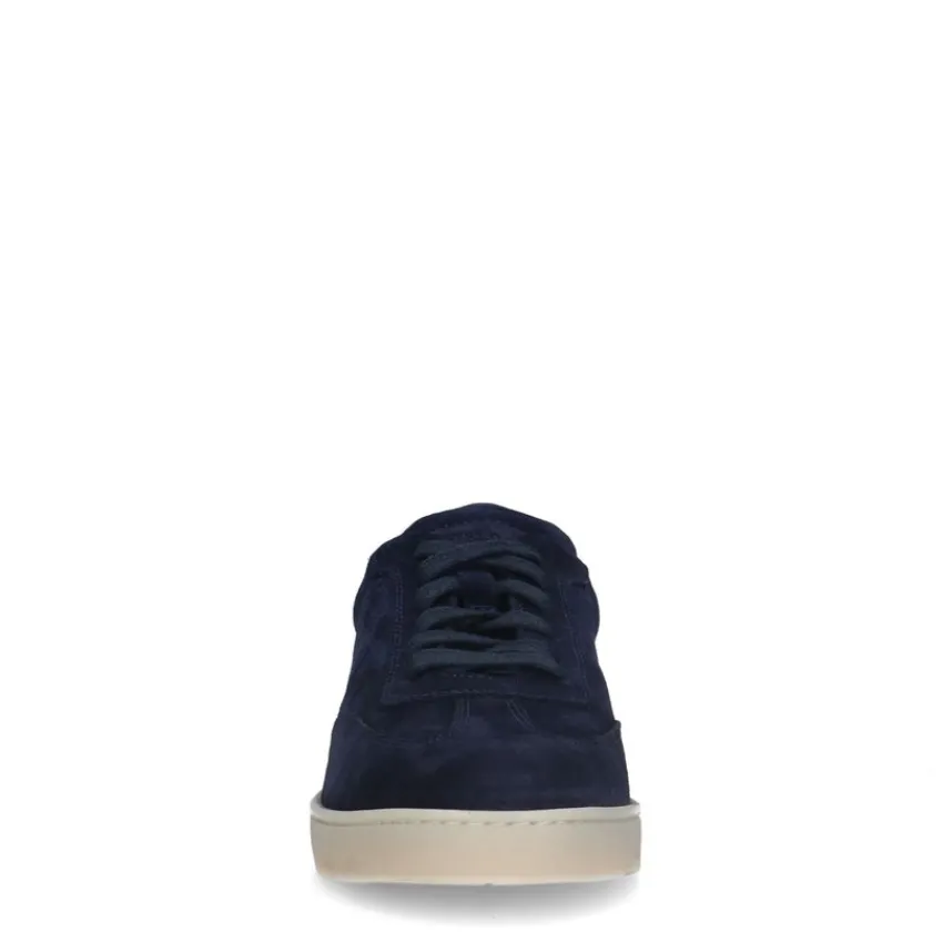 Manfield Donkerblauwe suède sneaker^Heren Sneakers