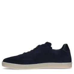 Manfield Donkerblauwe suède sneaker^Heren Sneakers