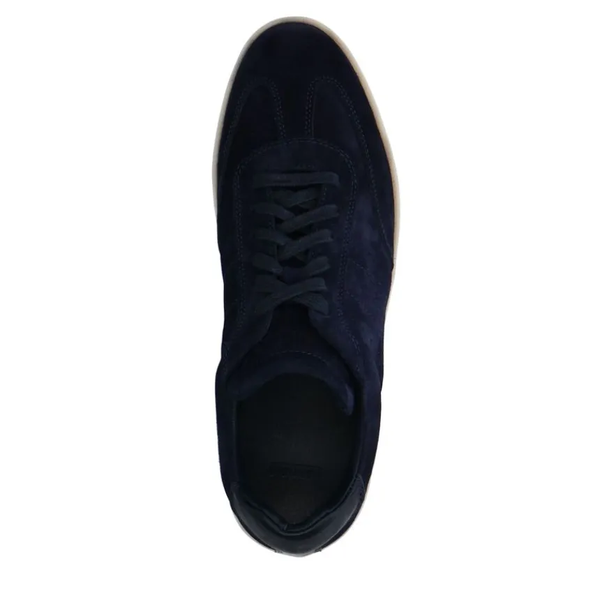 Manfield Donkerblauwe suède sneaker^Heren Sneakers