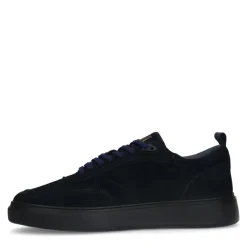 Manfield Donkerblauwe suède sneakers^Heren Sneakers
