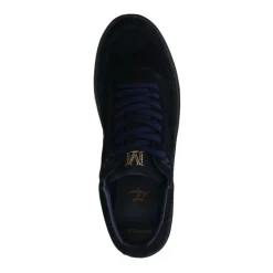 Manfield Donkerblauwe suède sneakers^Heren Sneakers