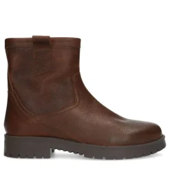 Manfield Donkerbruine leren boots^Heren Boots
