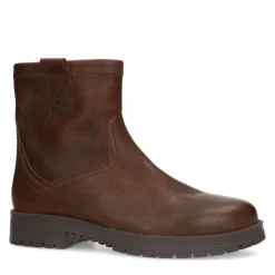 Manfield Donkerbruine leren boots^Heren Boots