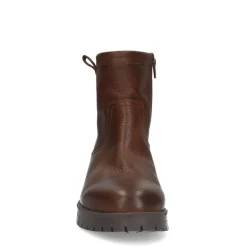 Manfield Donkerbruine leren boots^Heren Boots