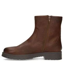 Manfield Donkerbruine leren boots^Heren Boots