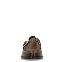 Manfield Donkerbruine leren loafers^DAMES Loafers