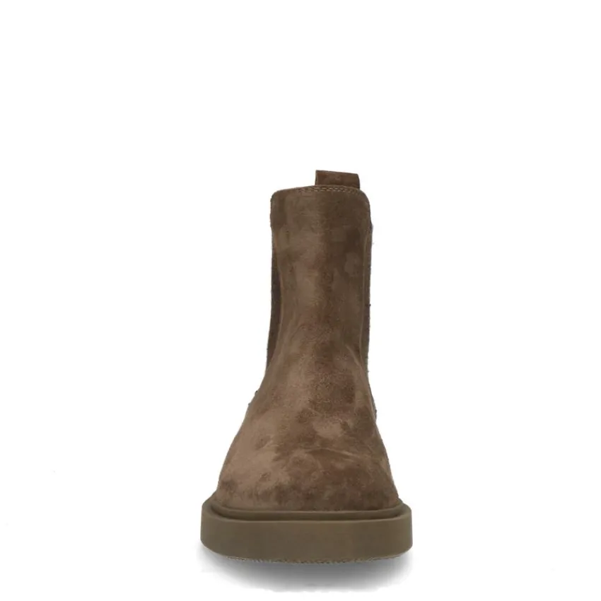 Manfield Donkerbruine suède chelsea boots^Heren Boots