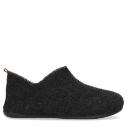 Manfield Donkergrijze pantoffels^Heren Pantoffels