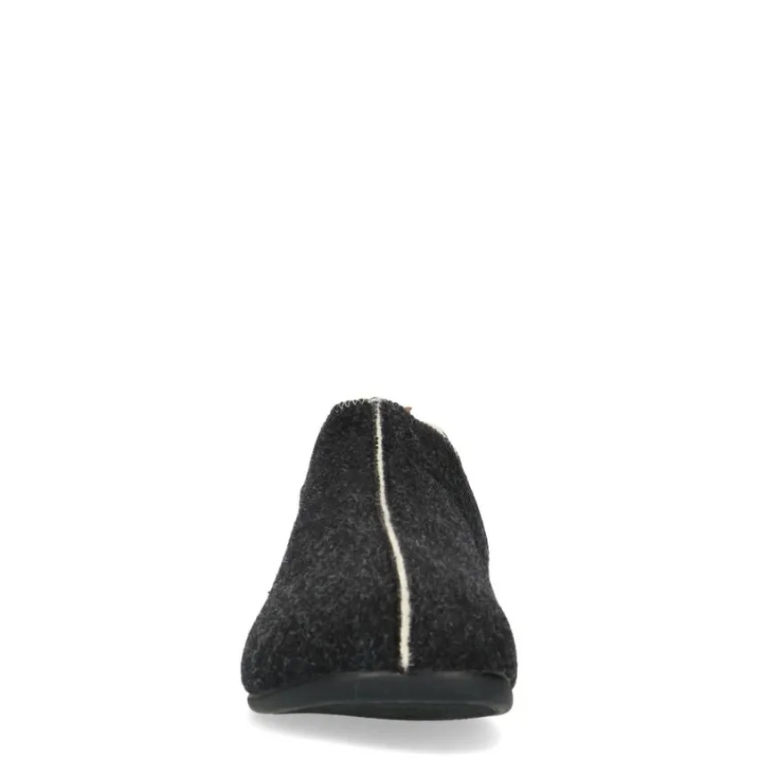 Manfield Donkergrijze pantoffels^Heren Pantoffels