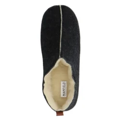 Manfield Donkergrijze pantoffels^Heren Pantoffels