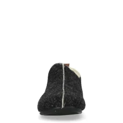 Manfield Donkergrijze pantoffels^DAMES Pantoffels