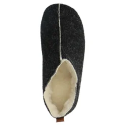 Manfield Donkergrijze pantoffels^DAMES Pantoffels