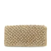 Manfield Gouden clutch met gebreide details^ Clutches