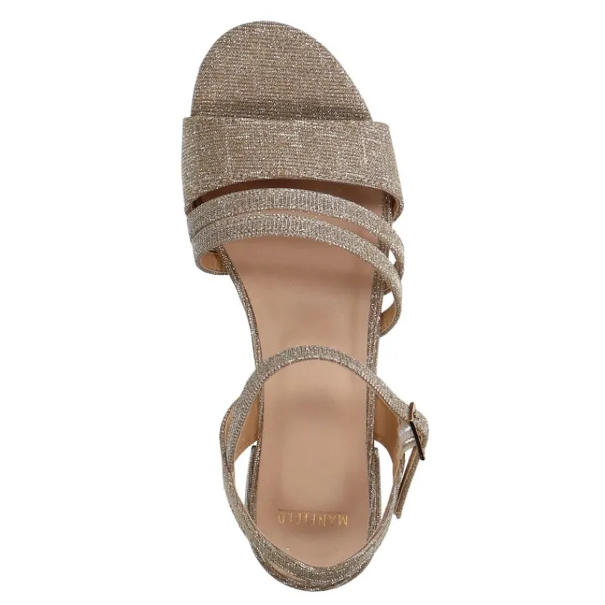 Manfield Gouden glitter sandalen^DAMES Sandalen