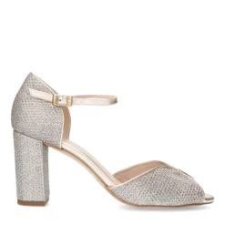 Manfield Gouden glitter sandalen met hak^DAMES Sandalen