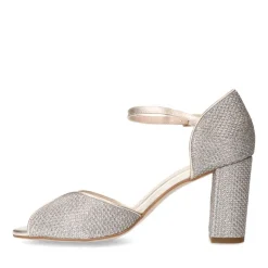 Manfield Gouden glitter sandalen met hak^DAMES Sandalen