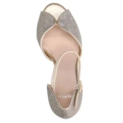 Manfield Gouden glitter sandalen met hak^DAMES Sandalen