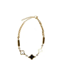 Manfield Gouden klavertjes armband^ Sieraden