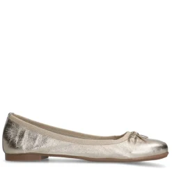Manfield Gouden leren ballerina's^DAMES Loafers