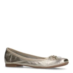 Manfield Gouden leren ballerina's^DAMES Loafers