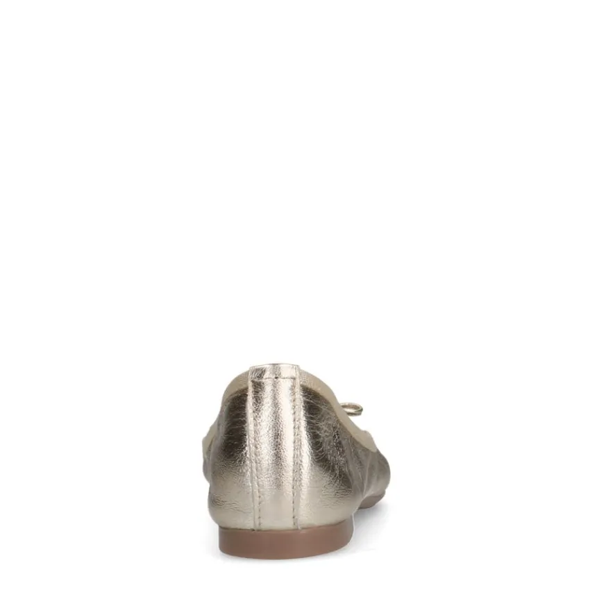 Manfield Gouden leren ballerina's^DAMES Loafers