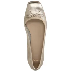 Manfield Gouden leren ballerina's^DAMES Loafers