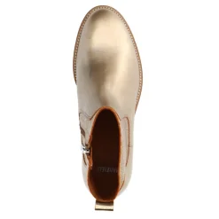 Manfield Gouden leren cowboylaarsjes^DAMES Enkellaarsjes