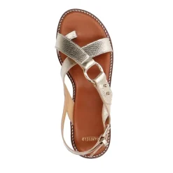 Manfield Gouden leren sandalen^DAMES Sandalen