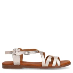 Manfield Gouden leren sandalen^DAMES Sandalen