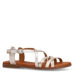Manfield Gouden leren sandalen^DAMES Sandalen