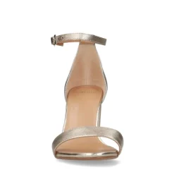 Manfield Gouden leren sandalen met hak^DAMES Sandalen