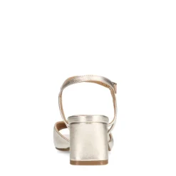Manfield Gouden leren sandalen met hak^DAMES Sandalen