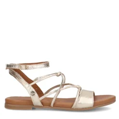 No Stress Gouden leren sandalen met bandjes^DAMES Sandalen