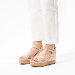 No Stress Gouden leren sleehakken^DAMES Espadrilles|Sandalen
