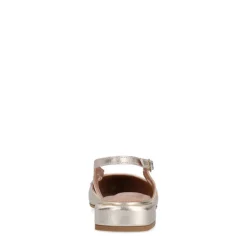 Manfield Gouden leren slingbacks met zilverkleurig detail^DAMES Pumps|Slingbacks