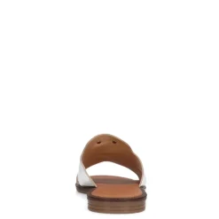 Manfield Gouden leren slippers met chain^DAMES Slippers