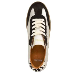 Manfield Gouden leren sneakers^DAMES Sneakers