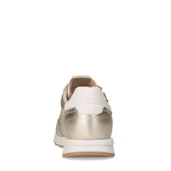 Gouden leren sneakers met rits^DAMES Sneakers