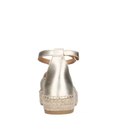 Manfield Gouden metallic sandalen met touwzool^DAMES Espadrilles