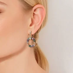 Manfield Gouden oorbellen met gekleurde details^ Sieraden