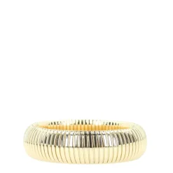Manfield Gouden ribbel statement armband^ Sieraden